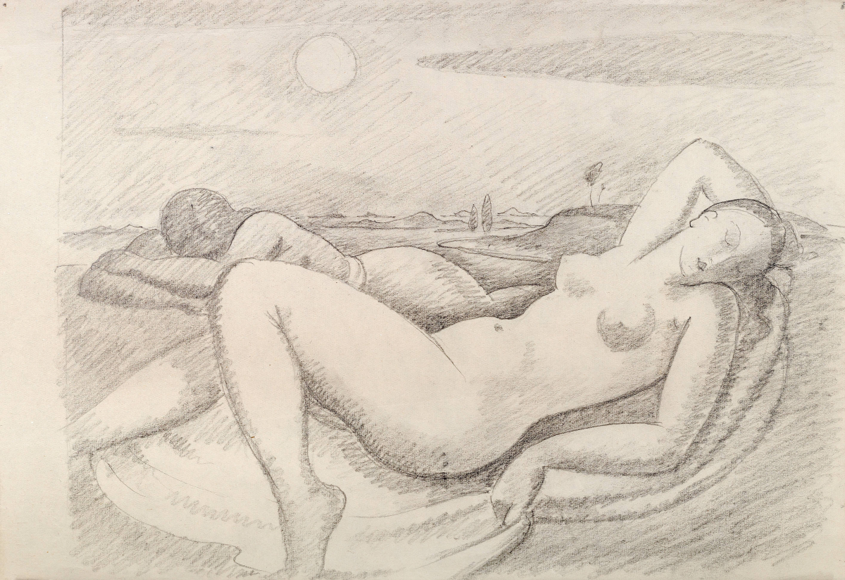 Spící ženy, 1940, tužka, papír, 21 × 30 cm, foto © Milan Havel
